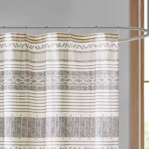 Decorative Stripe Tassel Shower Curtain