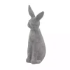 Distressed Gray Rabbit Outdoor Statue