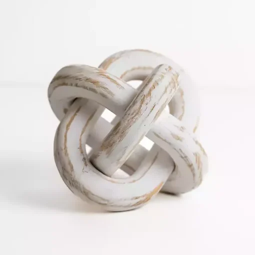 Distressed White Wooden Knot
