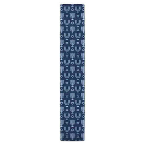 Double Blue Menorah Table Runner, 72 in.