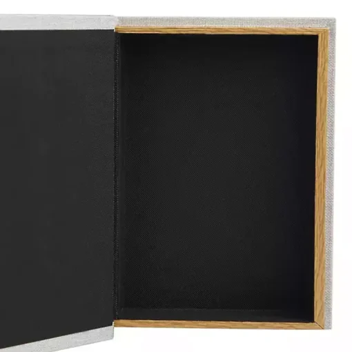 Eat, Drink, Nap Gray Linen Book Boxes, Set of 3