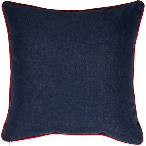 Embroidered Red and Blue Stars Outdoor Pillow