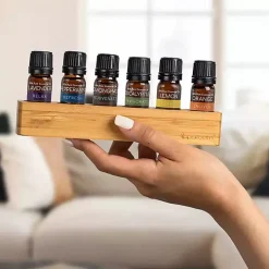 Essential Oil Variety Pack with Bamboo Holder
