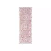 Faded Rouge Bordered Flatweave Runner, 2x7