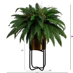 Fern in Gold Metal Planter