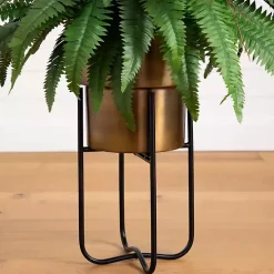 Fern in Gold Metal Planter