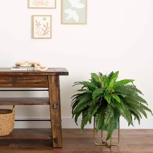 Fern in Gold Metal Planter