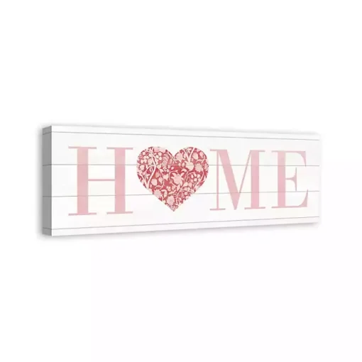 Floral Heart Home Canvas Art Print