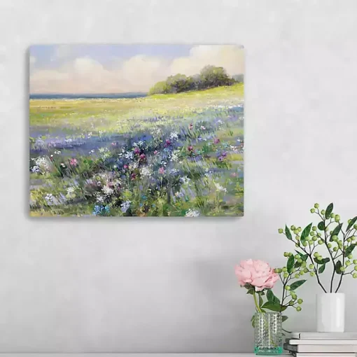 Flowers by the Sea Canvas Art Print