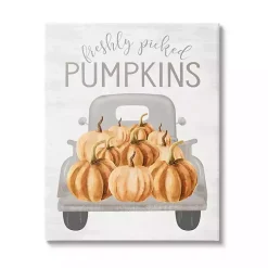 Freshly Picked Pumpkins Canvas Wall Plaque