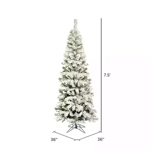7.5 ft. Flocked Slim Pacific Pine Christmas Tree