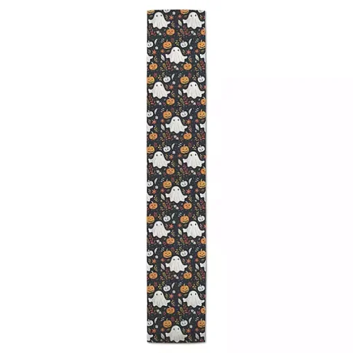 Ghosts and Pumpkins Halloween Table Runner, 90 in.