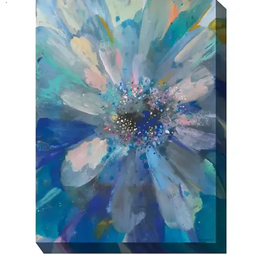 Glittery Flower Outdoor Canvas Art Print