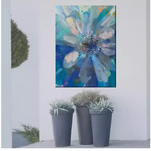Glittery Flower Outdoor Canvas Art Print