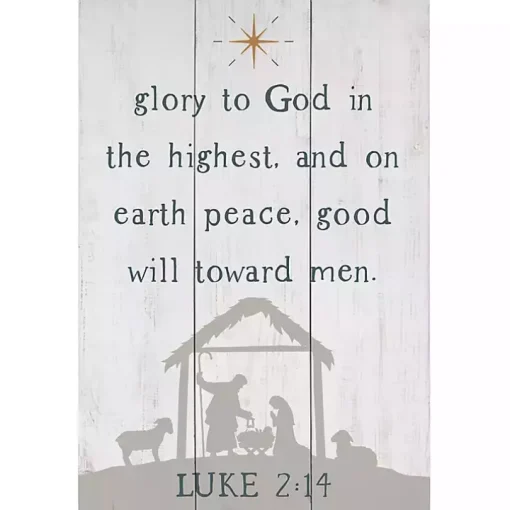 Glory to God Nativity Wall Plaque