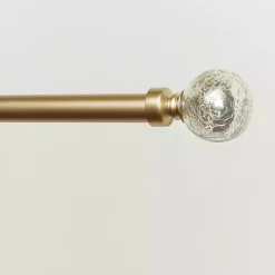 Gold Aged Mercury Sphere Curtain Rod, 72 in.