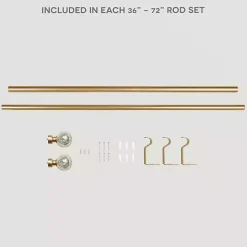 Gold Aged Mercury Sphere Curtain Rod, 72 in.
