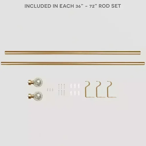 Gold Aged Mercury Sphere Curtain Rod, 72 in.