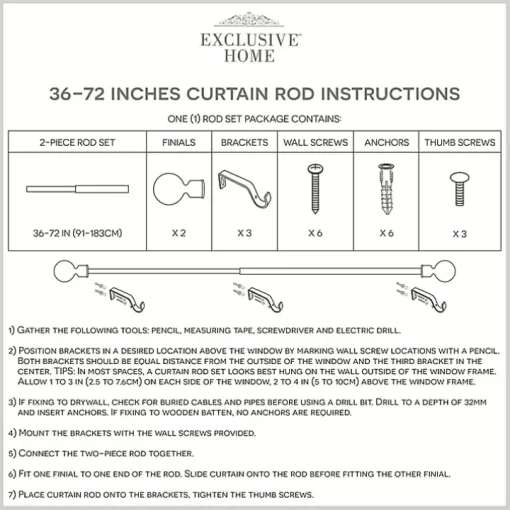 Gold Aged Mercury Sphere Curtain Rod, 72 in.