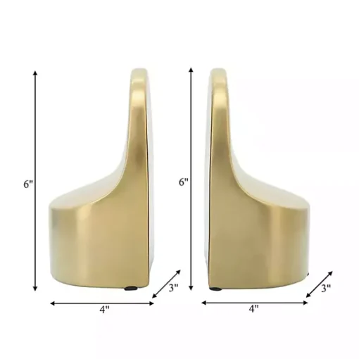 Gold Ceramic Curved Bookends