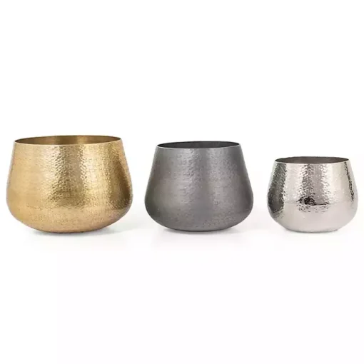 Gold Hammered Metal Retta Planter