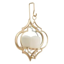 Gold Quatrefoil Mirrored Wall Sconce