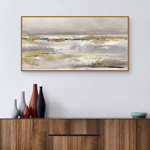 Golden Fog Framed Canvas Art Print