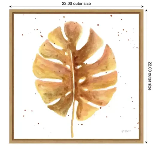 Golden Palm Framed Canvas Art Print