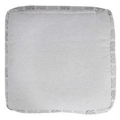 Gray and White Chevron Cotton Pouf