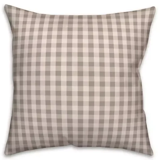 Gray and White Plaid Pillow