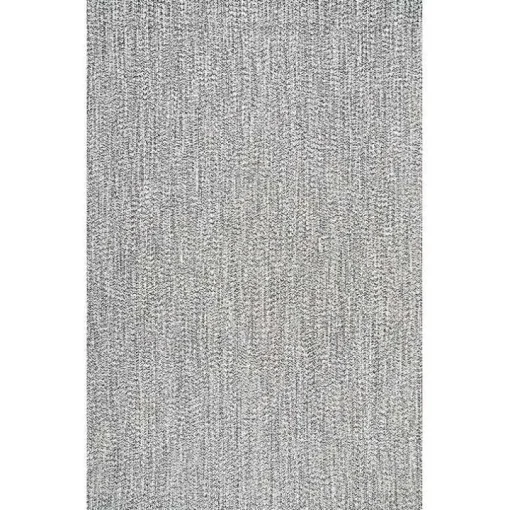 Gray Braided Area Rug with Tassels, 10x14