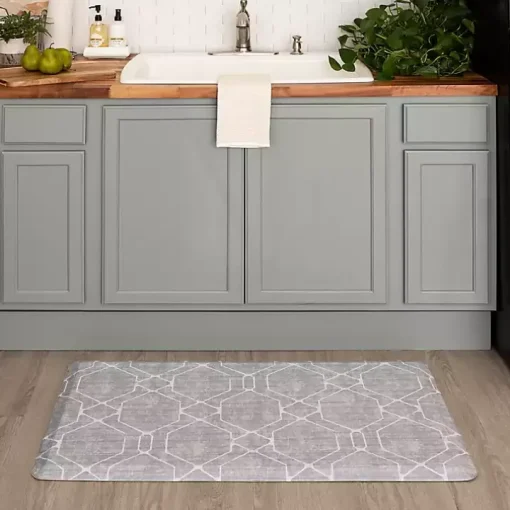 Gray Diamond Cushioned Kitchen Mat