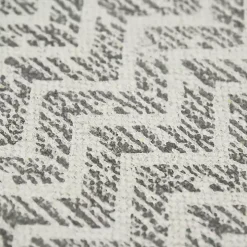 Gray Geo Stripes Tassel Fringe Area Rug, 5x7