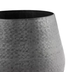 Gray Hammered Metal Retta Planter