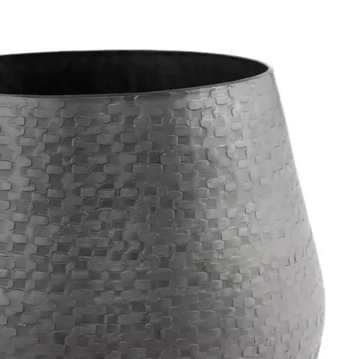 Gray Hammered Metal Retta Planter