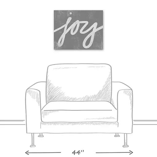 Gray Joy Script Canvas Art Print