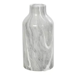 Gray Marble Finish Ceramic Vases, Set of 3