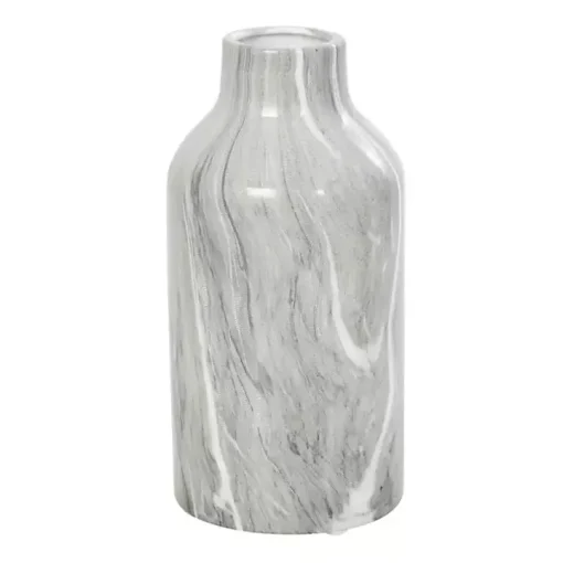 Gray Marble Finish Ceramic Vases, Set of 3