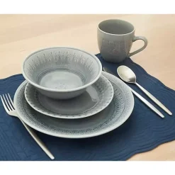 Gray Medallion 16-pc. Ceramic Dinnerware Set