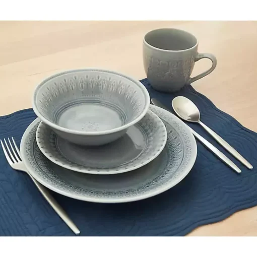 Gray Medallion 16-pc. Ceramic Dinnerware Set