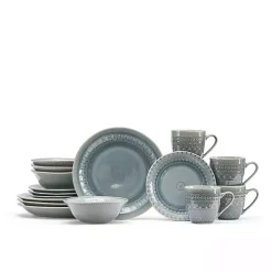 Gray Medallion 16-pc. Ceramic Dinnerware Set
