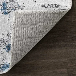 Gray Modern Abstract Washable Area Rug, 5x8