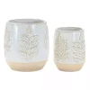 Gray Porcelain Leaf Decorative Pots, Set of 2