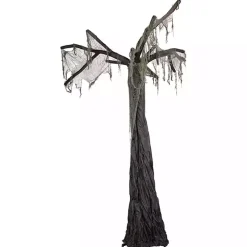 Gray Tattered Spooky Tree Halloween Décor, 7.5 ft.