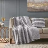 Gray Textured Faux Fur Pillow