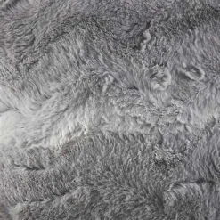 Gray Textured Faux Fur Pillow