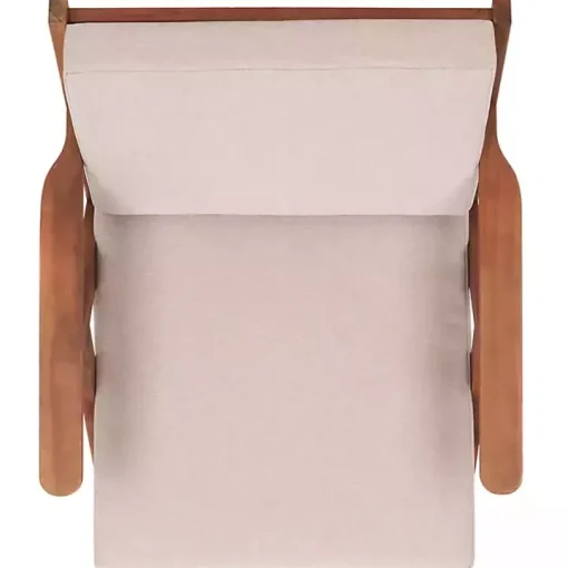 Gray Upholstered Acacia Wood Outdoor Chair