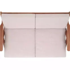 Gray Upholstered Acacia Wood Outdoor Loveseat