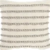 Gray Woven Knotted Stripes Throw Pillow