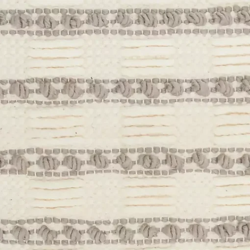 Gray Woven Knotted Stripes Throw Pillow